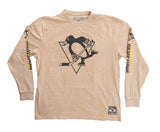 Pittsburgh Penguins Oatmeal Acid Washed Long Sleeve Shirt