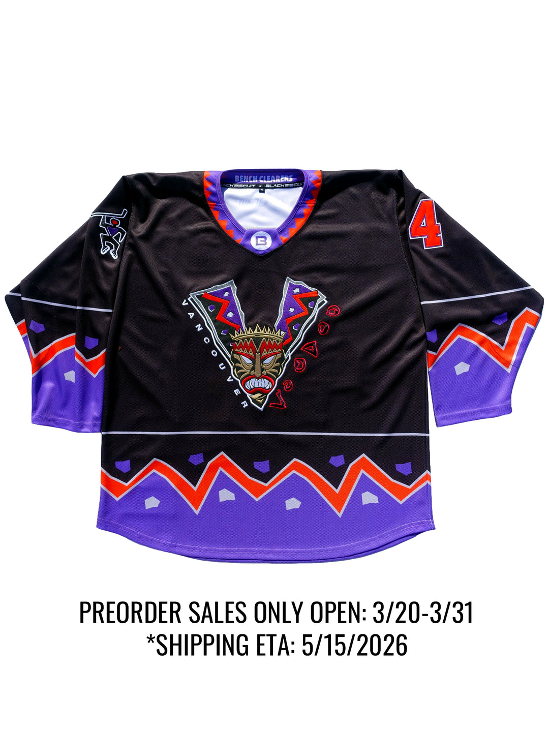 Vancouver Voodoo Elite Pro Embroidered Hockey JerseyJOIN WAITLIST* - Front | BenchClearers Hockey Apparel