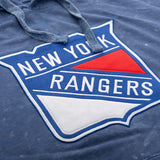 New York Rangers Felt Patch Acid Washed Hoodie