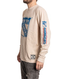 New York Rangers Oatmeal Acid Washed Long Sleeve Shirt