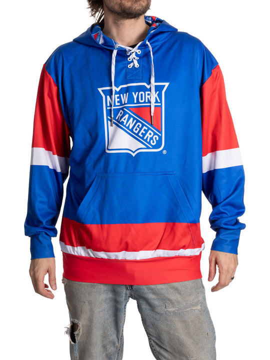 New York Rangers "Hockey Lace" Hockey Hoodie