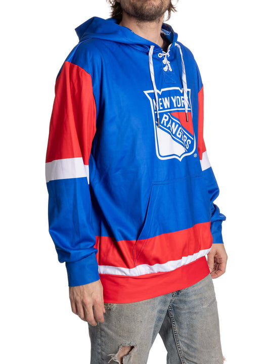 New York Rangers "Hockey Lace" Hockey Hoodie