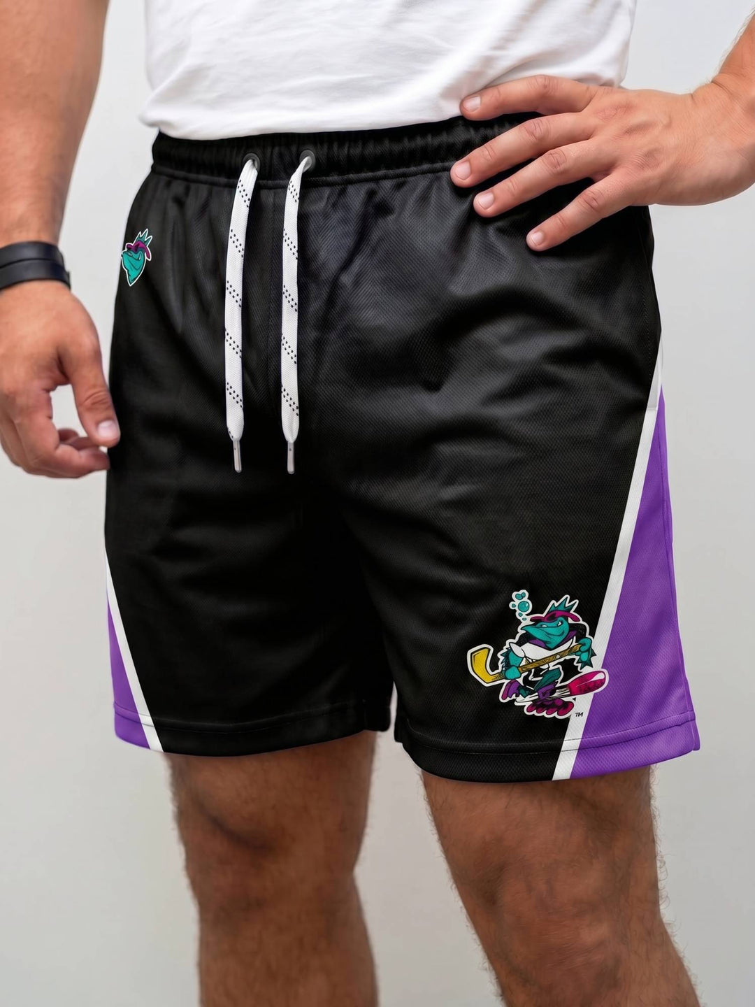  Bench Clearers San Diego Barracudas Hockey Shorts - MODEL FRONT
