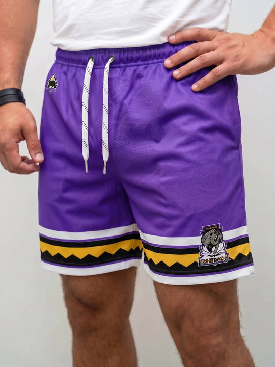 Bench Clearers San Jose Rhinos Hockey Shorts - MODEL FRONT