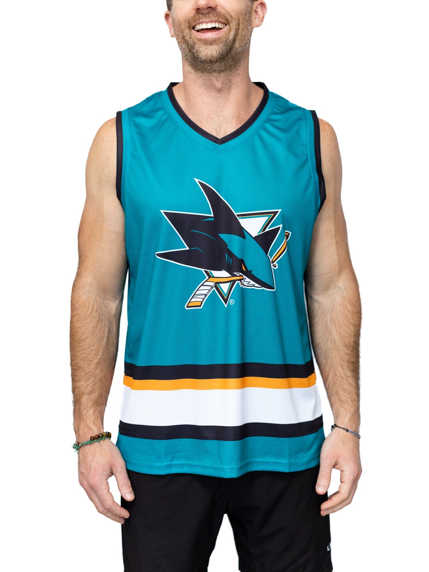 Women's G-III 4Her by Carl Banks Teal San Jose Sharks Team Color Tater Tank  Top