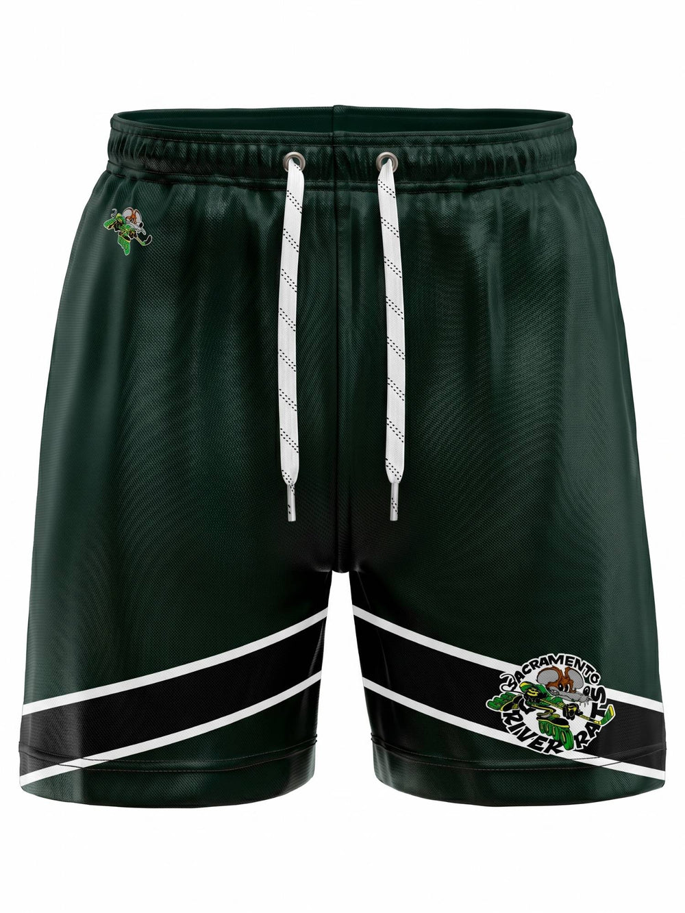  Bench Clearers Sacramento River Rats Hockey Shorts - 3D FRONT