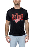 Detroit Red Wings "Full Fandom" Moisture Wicking T-Shirt T-Shirt BenchClearers S Black Polyester