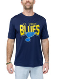 St. Louis Blues "Full Fandom" Moisture Wicking T-Shirt T-Shirt BenchClearers S Navy Blue Polyester