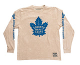 Toronto Maple Leafs Oatmeal Acid Washed Long Sleeve Shirt