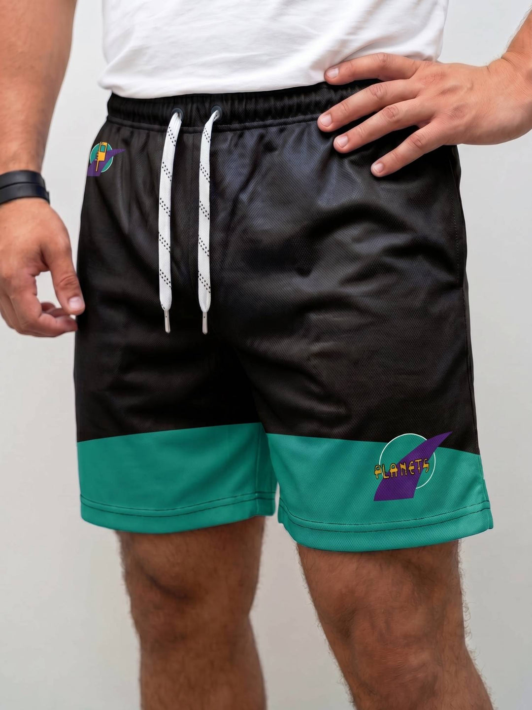 Bench Clearers Toronto Planets Hockey Shorts - MODEL FRONT