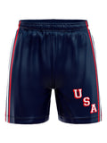 Team USA Navy Blue Hockey Shorts - FRONT