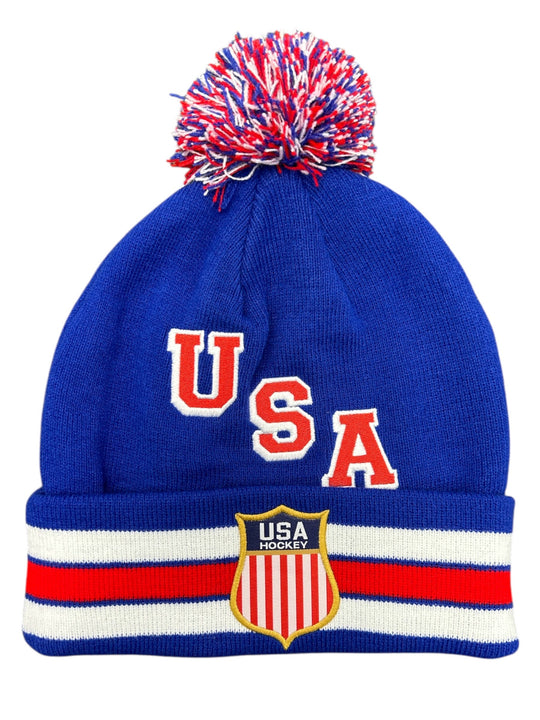 USA Hockey Official Licensed Blue Knit Hat