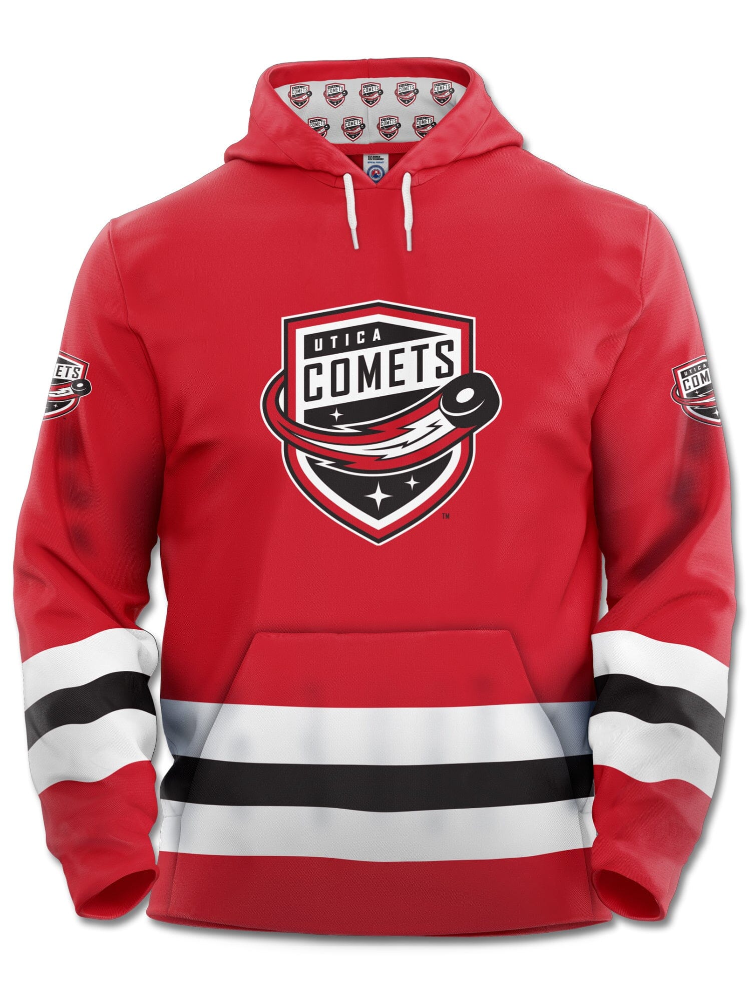 Utica Comets Hockey Hoodie Hockey Hoodie BenchClearers XS Red Polyester