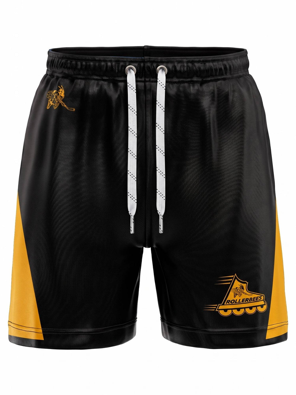  Bench Clearers Utah Rollerbees Alternate Hockey Shorts - 3D FRONT
