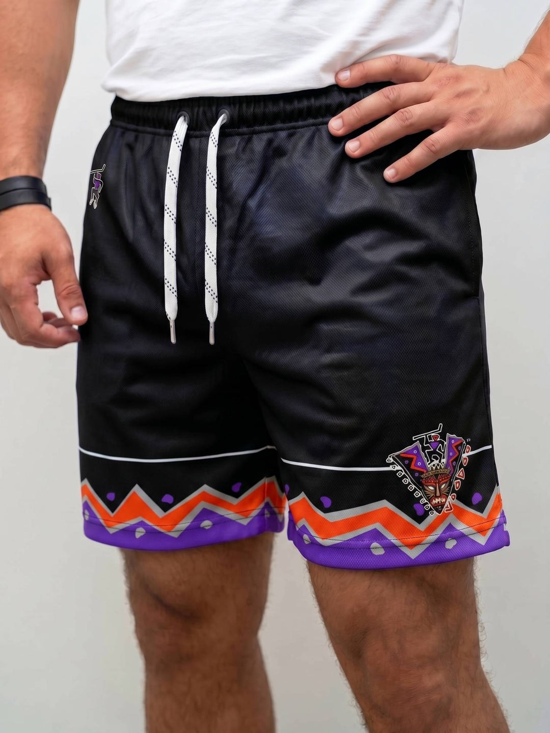  Bench ClearersVancouver Voodoo Hockey Shorts - MODEL FRONT