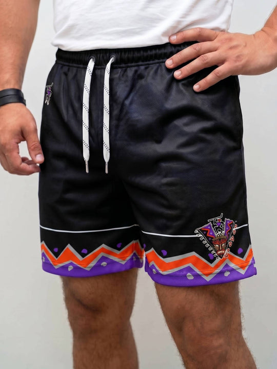  Bench ClearersVancouver Voodoo Hockey Shorts - MODEL FRONT