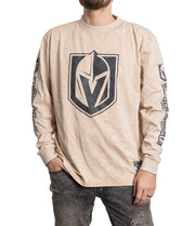 Vegas Golden Knights Oatmeal Acid Washed Long Sleeve Shirt