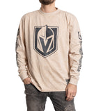 Vegas Golden Knights Oatmeal Acid Washed Long Sleeve Shirt