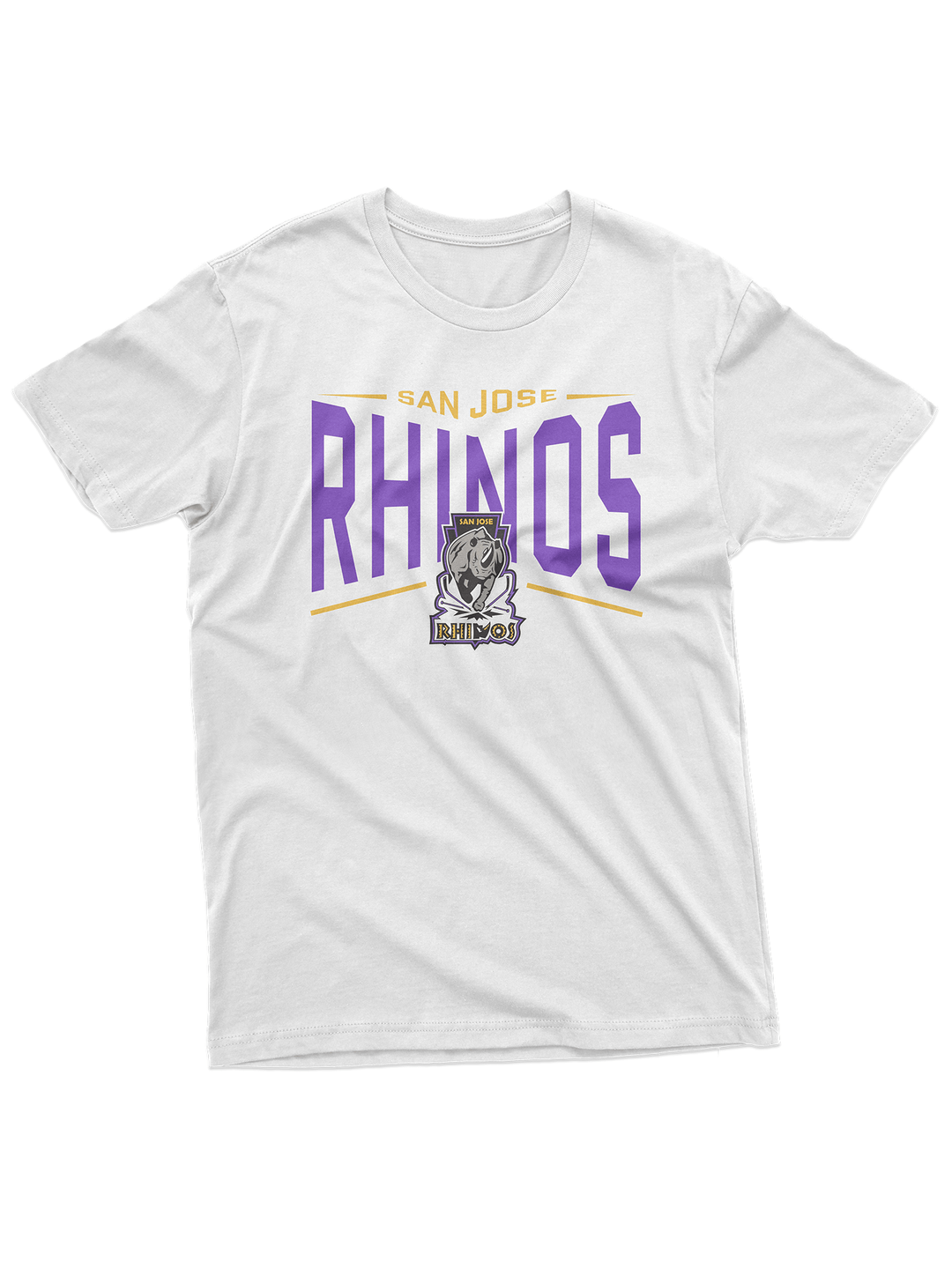 San Jose Rhinos White "Full Fandom" T-Shirt - FRONT
