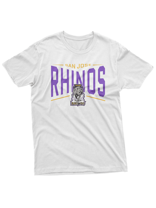 San Jose Rhinos White "Full Fandom" T-Shirt - FRONT