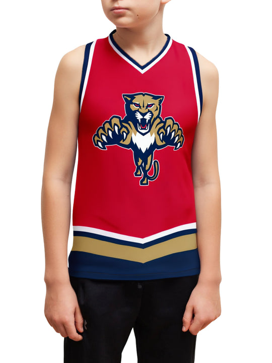 Florida Panthers "Leaping Cat" Youth Hockey Tank - FRONT
