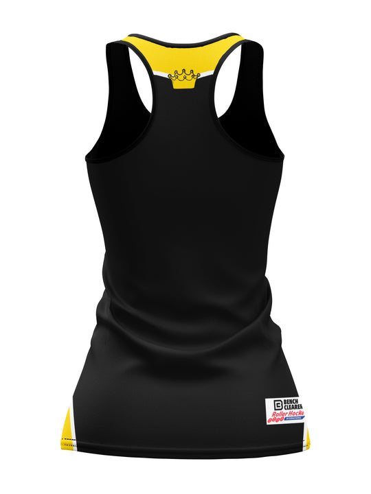 Bench Clearers Anaheim Bullfrogs Women's Racerback Hockey Tank - 3D BACK
