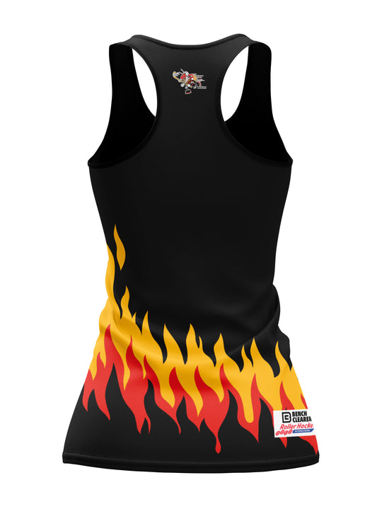 Bench Clearers Atlanta Fireants Women's Racerback Hockey Tank - 3D BACK