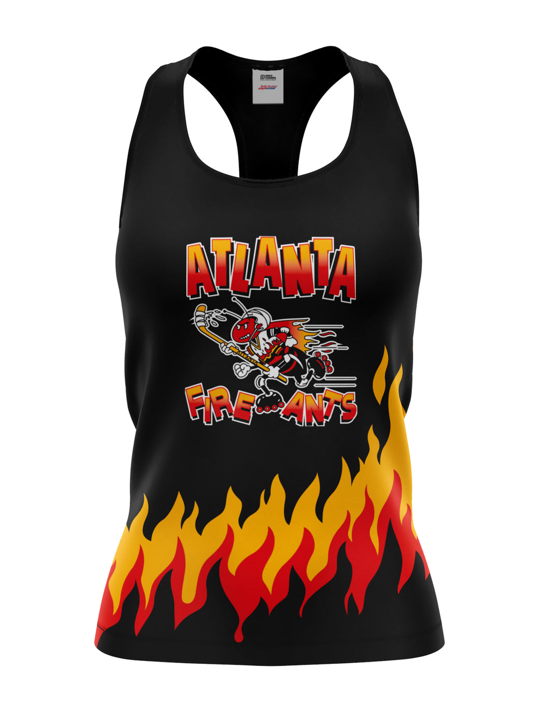 Bench Clearers Atlanta Fireants Women's Racerback Hockey Tank - 3D FRONT
