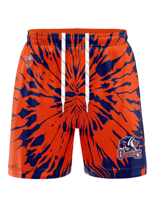 Bench Clearers Bakersfield Condors Tie-Dye Hockey Shorts - 3D FRONT