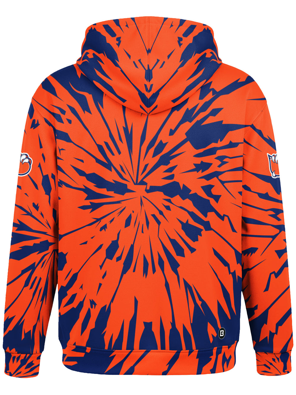 Bench Clearers Bakersfield Condors Tie-Dye Youth Hockey Hoodie - 3D BACK