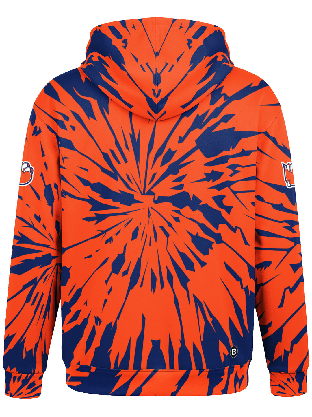 Bench Clearers Bakersfield Condors Tie-Dye Youth Hockey Hoodie - 3D BACK