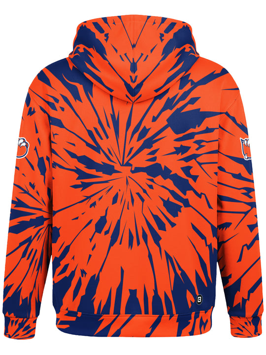 Bench Clearers Bakersfield Condors Tie-Dye Youth Hockey Hoodie - 3D BACK