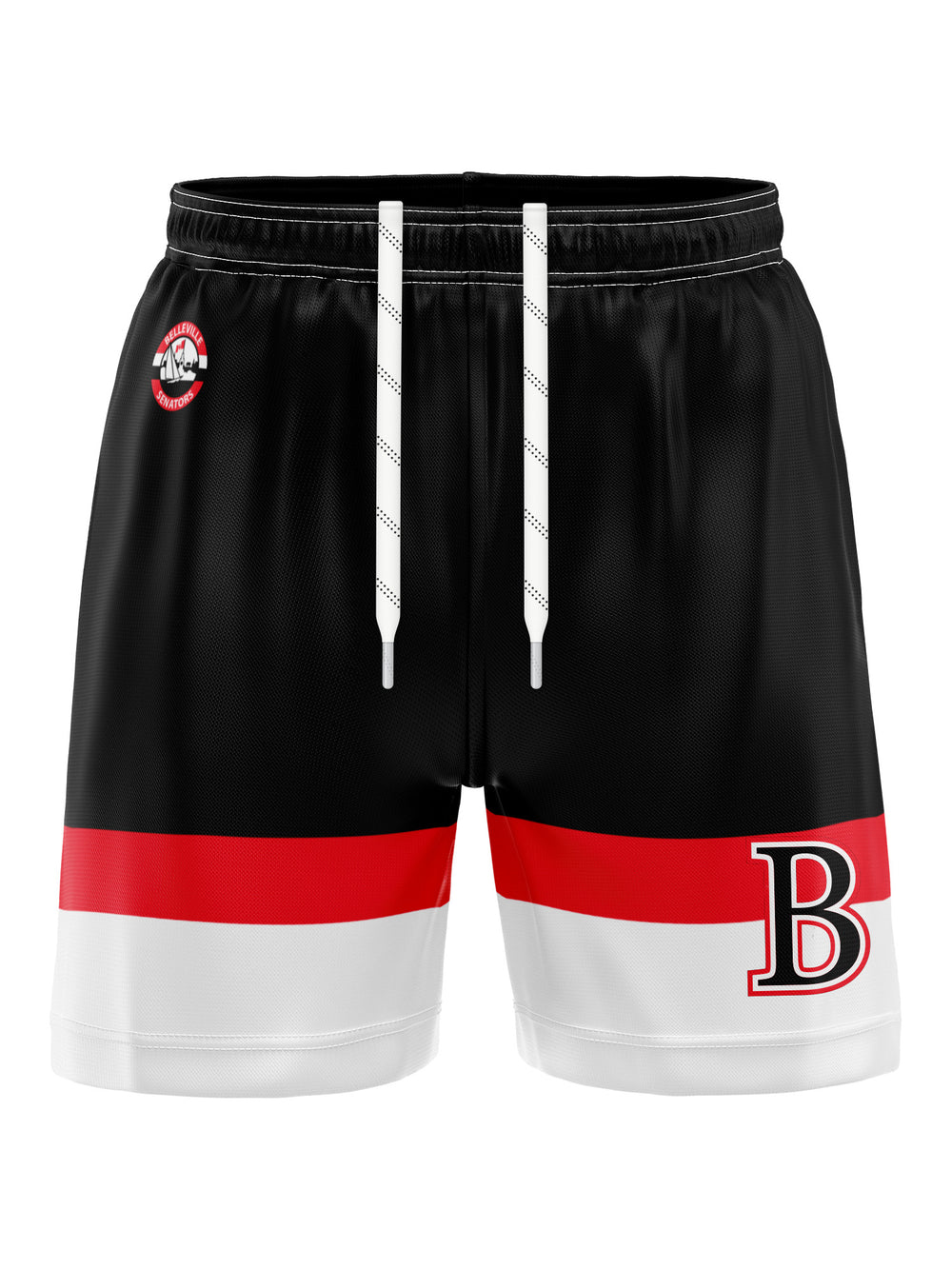 Bench Clearers Belleville Senators Hockey Shorts - 3D FRONT