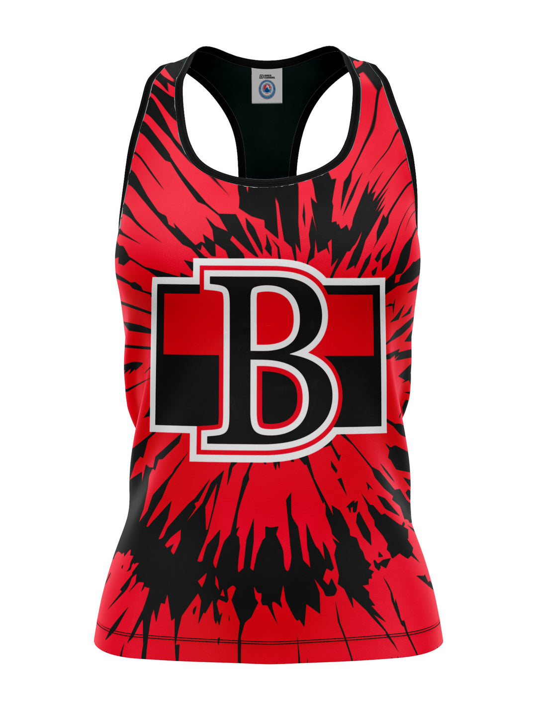 Bench Clearers Belleville Senators Tie-Dye Women's Racerback Hockey Tank - 3D FRONT
