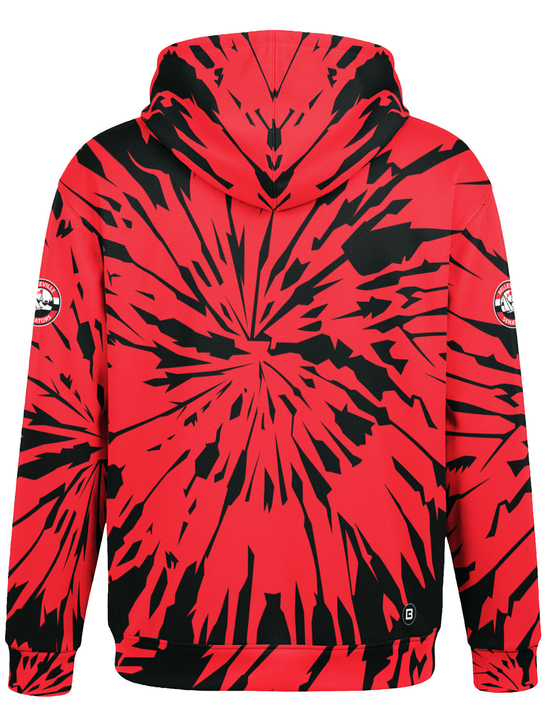 Bench Clearers Belleville Senators Tie-Dye Youth Hockey Hoodie - 3D BACK