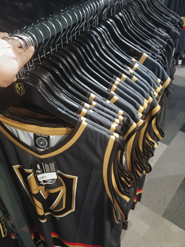 Rack of Bench Clearers Vegas Golden Knights hockey tanks at The Arsenal