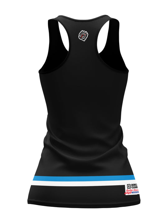 Bench Clearers Buffalo Stampede Women's Racerback Hockey Tank - 3D BACK