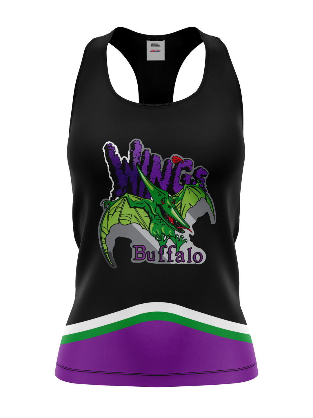 Bench Clearers Buffalo Wings Women's Racerback Hockey Tank - 3D FRONT