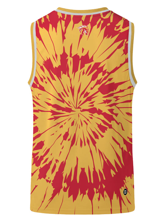Bench Clearers Calgary Wranglers Tie-Dye Hockey Tank - 3D BACK