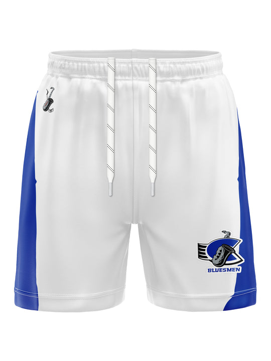 Bench Clearers Chicago Bluesmen Away Hockey Shorts - 3D FRONT