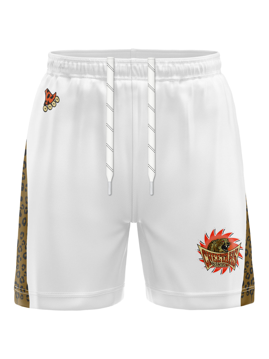 Bench Clearers Chicago Cheetahs Away Hockey Shorts - 3D FRONT