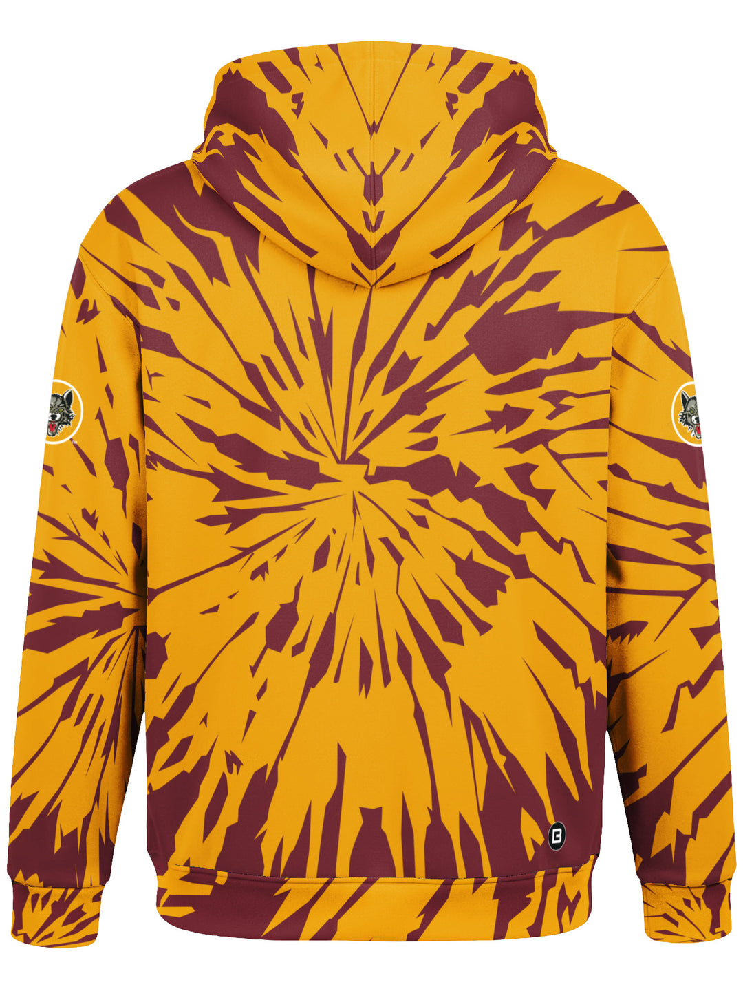 Bench Clearers Chicago Wolves Tie-Dye Hockey Hoodie - 3D BACK
