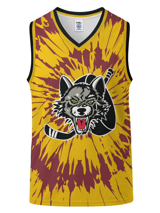 Bench Clearers Chicago Wolves Tie-Dye Hockey Tank - 3D FRONT