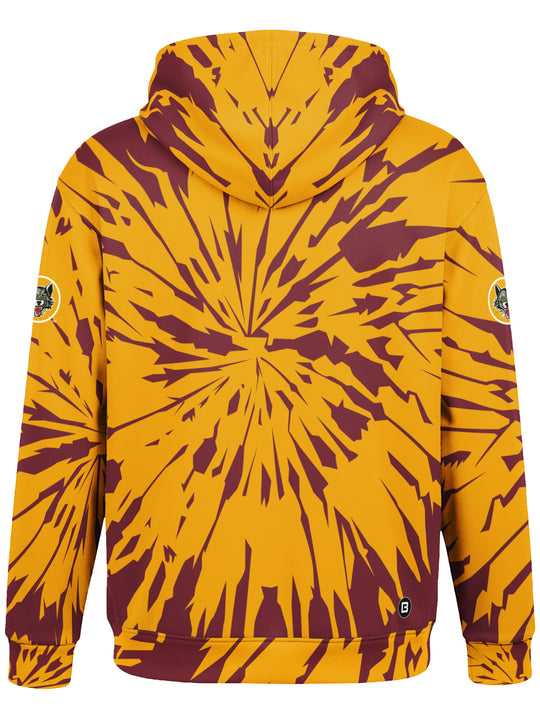 Bench Clearers Chicago Wolves Tie-Dye Youth Hockey Hoodie - 3D BACK