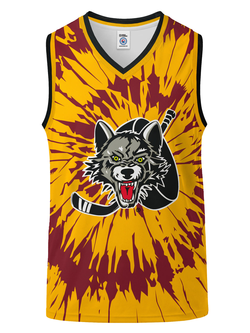 Bench Clearers Chicago Wolves Tie-Dye Youth Hockey Tank - 3D FRONT