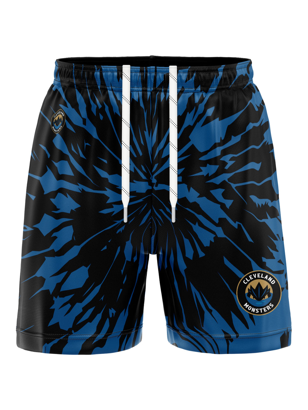 Bench Clearers Cleveland Monsters Tie-Dye Hockey Shorts - 3D FRONT