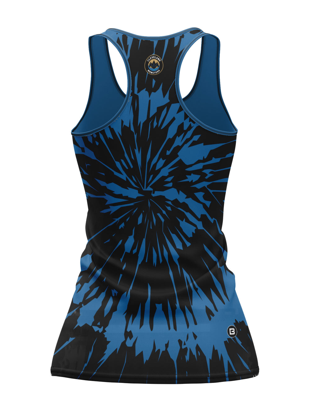 Bench Clearers Cleveland Monsters Tie-Dye Women's Racerback Hockey Tank - 3D BACK
