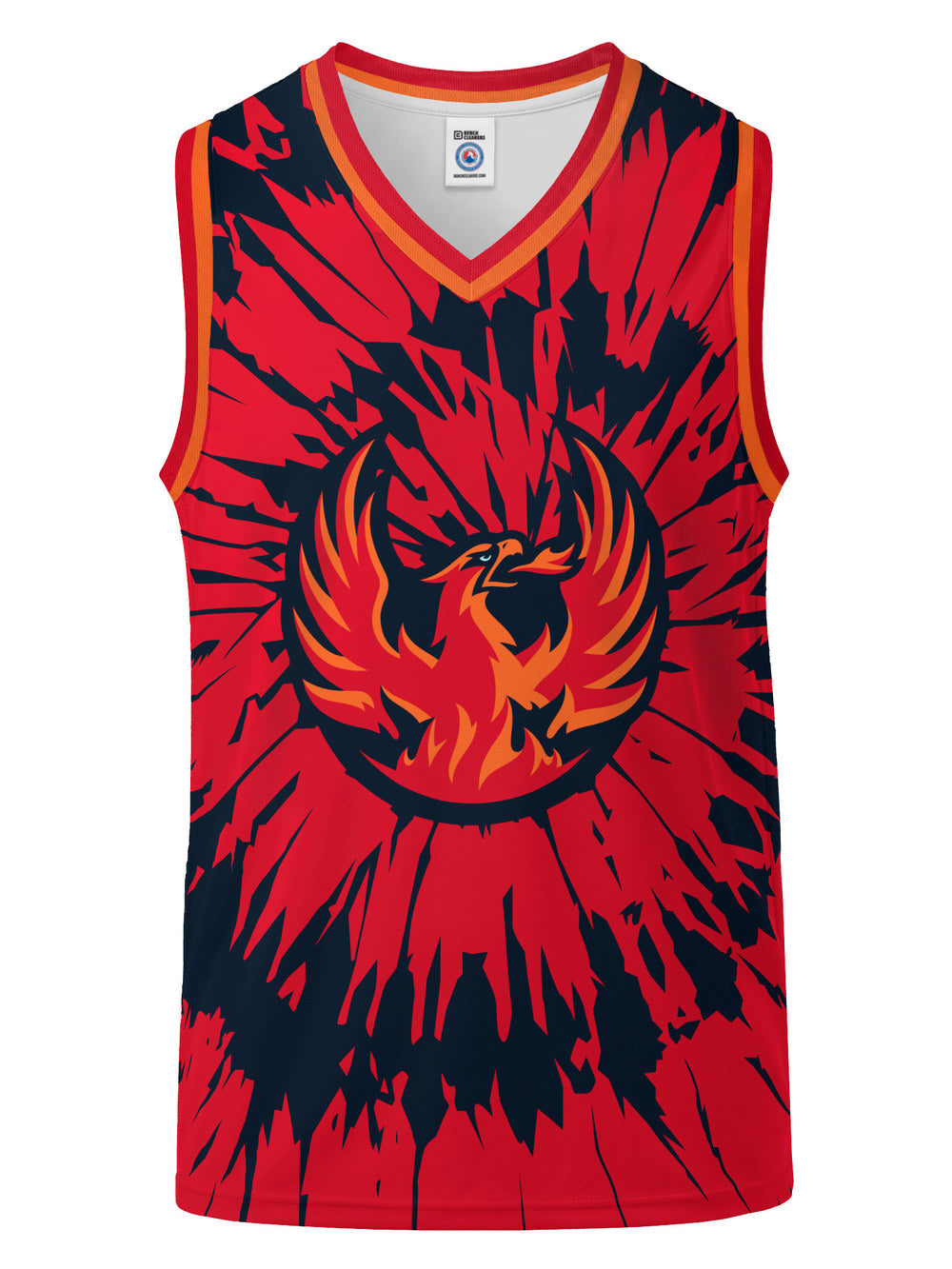 Bench Clearers Coachella Valley Firebirds Tie-Dye Youth Hockey Tank - 3D FRONT