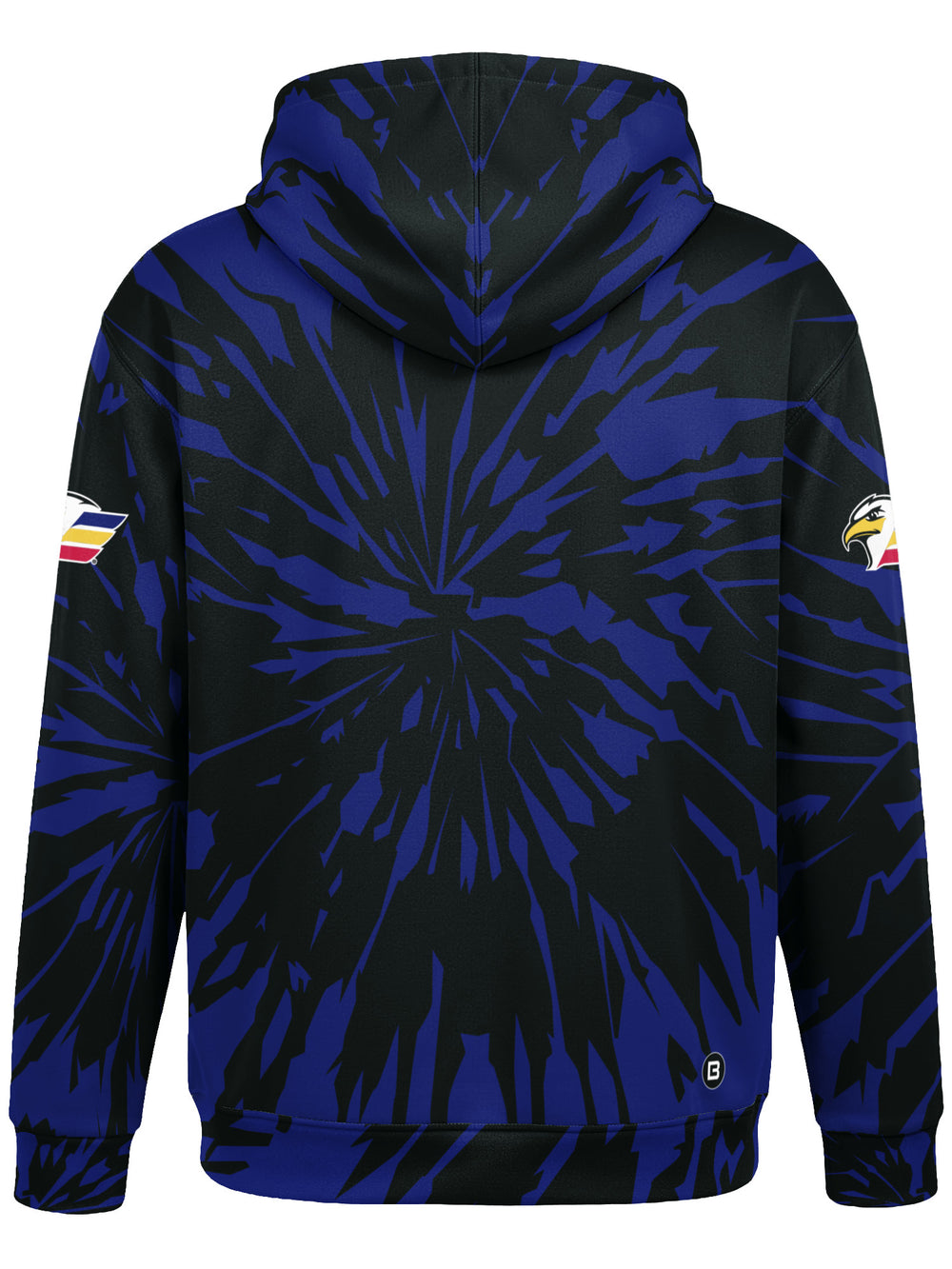 Bench Clearers Colorado Eagles Tie-Dye Hockey Hoodie - 3D BACK