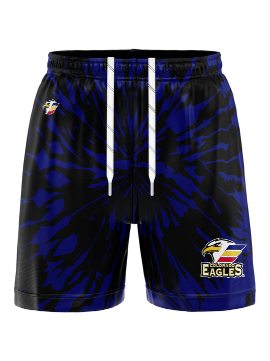 Bench Clearers Colorado Eagles Tie-Dye Hockey Shorts - 3D FRONT